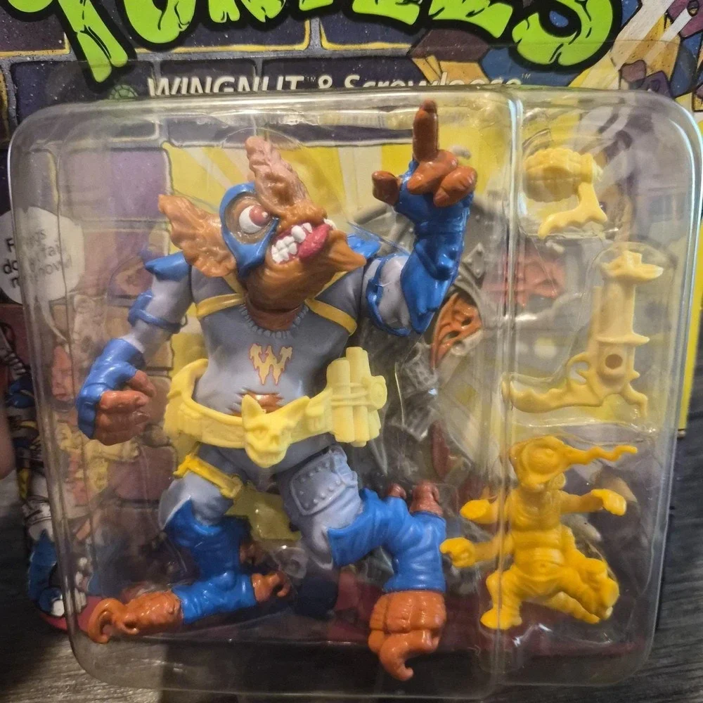 1990 TMNT Wingnut & Screwloose MOC Sealed Vintage Playmates Action Figure